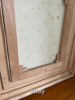 Ancienne Peinture Huile sur Toile Viel Homme Pêcheur Cadre doré Signé R LANZI