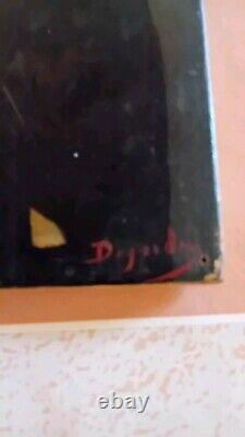 Ancienne XIX Peinture A Huile Sur Bois Un Avocat Signé Louise Dugardin