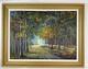 Ancienne Xxème Magnifique Huile Sur Toile Paysage Décor Foret Signé Luc Verger