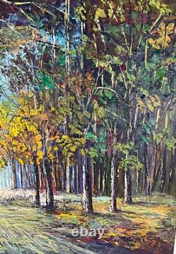 Ancienne XXème magnifique huile sur toile paysage décor foret signé Luc Verger