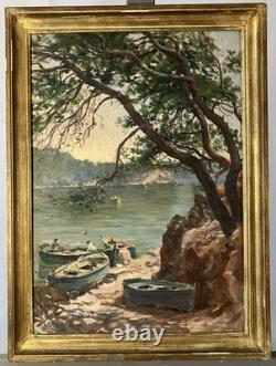 Ancienne huile Paysage postimpressionniste Pays-Basque Calanques Marseille