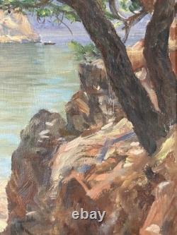 Ancienne huile Paysage postimpressionniste Pays-Basque Calanques Marseille