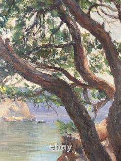 Ancienne huile Paysage postimpressionniste Pays-Basque Calanques Marseille