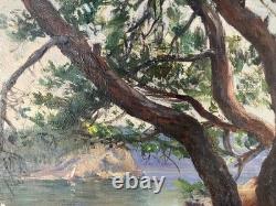 Ancienne huile Paysage postimpressionniste Pays-Basque Calanques Marseille