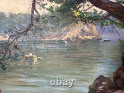 Ancienne huile Paysage postimpressionniste Pays-Basque Calanques Marseille