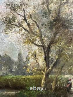 Ancienne huile sur panneau Ecole Française Barbizon entourage de DIAZ DE LA PEÑA