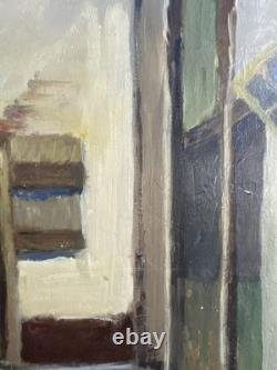 Ancienne huile sur panneau Ecole Française XXe scène d'intérieur typique
