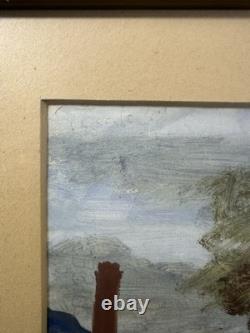 Ancienne huile sur panneau Ecole Italienne Scafati Italie Naples Pompéi