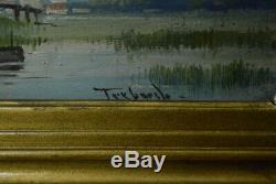 Ancienne huile sur panneau Trybarde peinture tableau paysage XIX XX