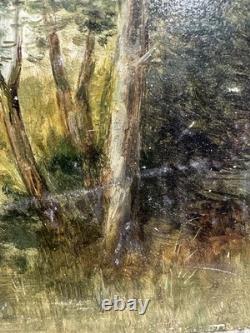 Ancienne huile sur panneau le bocage Nantes Marais Poitevin Guérande