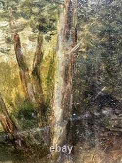 Ancienne huile sur panneau le bocage Nantes Marais Poitevin Guérande