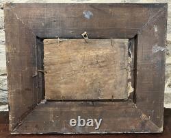 Ancienne huile sur panneau signée Paysage des pyrénées ou des Alpes