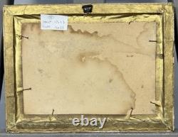 Ancienne huile sur panneau vue de voiliers en mer agitée pointillisme