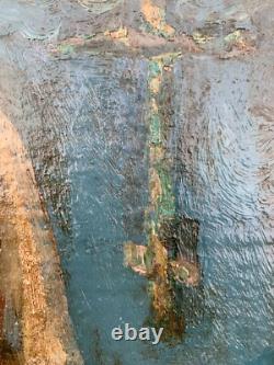 Ancienne huile sur toile Alexis II de Moscou Russie Icone orthodoxe Russe