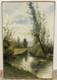 Ancienne Huile Sur Toile Ecole Fran&ccedil;aise Xixe Xxe Barbizon Paysage Lacustre