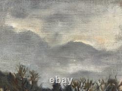Ancienne huile sur toile Ecole Française XIXe XXe canal en bord de Loire