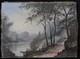 Ancienne Huile Sur Toile Paysage Lacustre Barbizon Signée Ecole Francaise