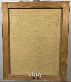 Ancienne huile sur toile étude de village médiéval Ecole Française XIXe XXe