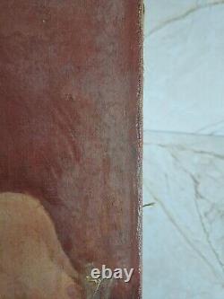Ancienne huile sur toile femme nue antique oil painting nude woman C1900