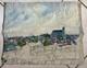 Ancienne Huile Sur Toile Non Montée Sur Châssis Etude Vue De Bourges Circa 1930