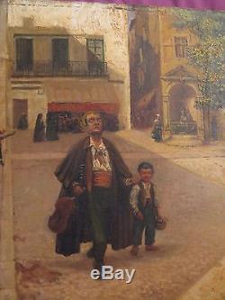 Ancienne huile sur toile signée B. M Lesbrot peintre provençal datée 1908