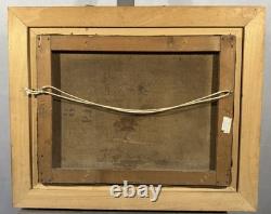 Ancienne huile sur toile signée d'un monogramme et datée paysage XIXe