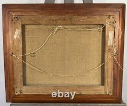 Ancienne huile / toile signée personnages près du puits Galien Laloue France