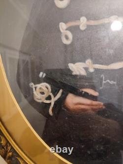 Ancienne peinture à huile sur papier ou panneau fin 19eme debut 20eme