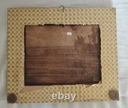Ancienne peinture à l'huile sur table paysage/pâturage du XIXe siècle #D3#
