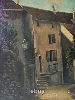 Ancienne peinture huile sur toile, impressionnisme école française fin 19ème s