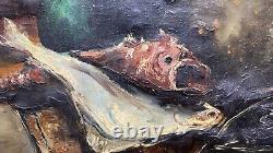 Auguste Durand-Rosé (1887-1962) La Bouillabaisse Tableau ancien huile sur toile