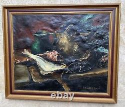 Auguste Durand-Rosé (1887-1962) La Bouillabaisse Tableau ancien huile sur toile