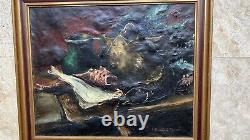 Auguste Durand-Rosé (1887-1962) La Bouillabaisse Tableau ancien huile sur toile