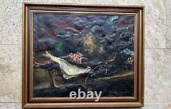 Auguste Durand-Rosé (1887-1962) La Bouillabaisse Tableau ancien huile sur toile