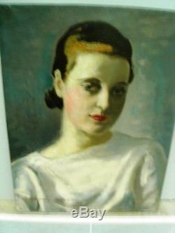 BERTHOMME SAINT-ANDRE Louis (1905-1977) Yvette Huile ancienne sur toile 1934