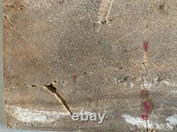 Belle Huile Sur Pierre Marbre Sainte Famille Religion Jésus Christ XVIIie Ancien