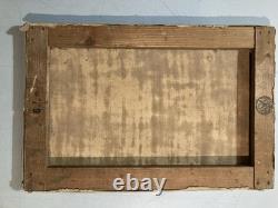 Belle Peinture 1950 Barque Pêche Huile Sur Toile Impressionnisme Fauve Ancien