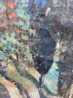 Belle Peinture Huile Sur Toile Village If Arbre DLG Soutine Chaim XIXe Ancien