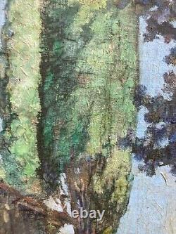 Belle Peinture Huile Sur Toile Village If Arbre DLG Soutine Chaim XIXe Ancien