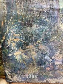 Belle Peinture Huile Sur Toile Village If Arbre DLG Soutine Chaim XIXe Ancien