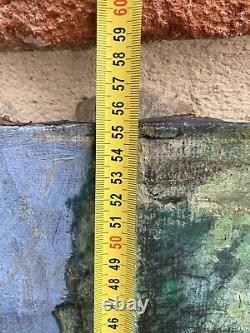 Belle Peinture Huile Sur Toile Village If Arbre DLG Soutine Chaim XIXe Ancien