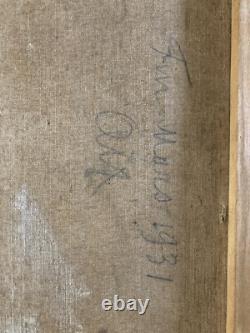 Belle peinture Huile Sur Toile Femme Aux En Provence 1950 art Ancien Signé XXe