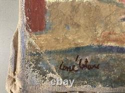 Belle peinture Huile Sur Toile René Blanc scène de mariage 1950 art Ancien Ville