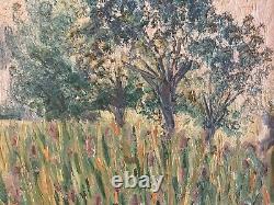 Belle peinture huile Sur Carton 1900 impressionniste Impressionnisme Art Ancien