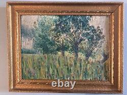 Belle peinture huile Sur Carton 1900 impressionniste Impressionnisme Art Ancien