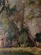 Belle Peinture Huile Panneau Bois 1900 Paysage Impressionniste Forêt Ancien Art