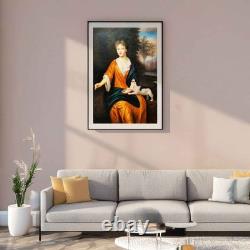 Carré Huile sur Toile Portrait Dame Avec Chien 60x90 Style Ancien Made IN Italy