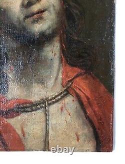 Christ à La Couronne d'épines, Tableau Religieux Ancien, XVIIIe Ou Avant