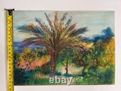 Claude Monet (fait main) dessin à l'huile sur papier ancien signé et