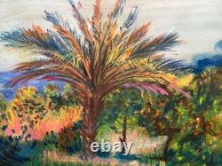 Claude Monet (fait main) dessin à l'huile sur papier ancien signé et